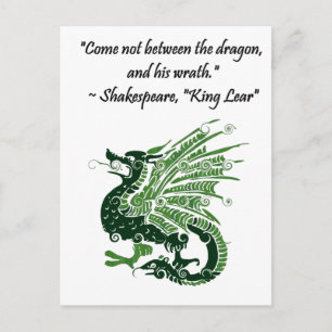 Dragon und Seiner Zorn Shakespeare King Lear Carto Postkarte