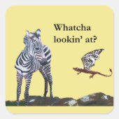 Dragon und Zebra Quadratischer Aufkleber (Vorderseite)
