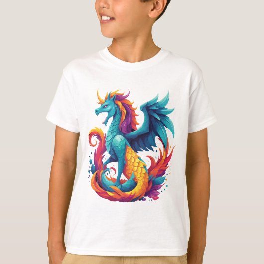 Dragon-Unicorn-Hybrid - Mythische Kreatur T-Shirt (Vorderseite)