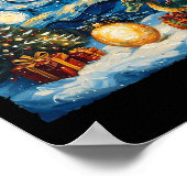 Dragon Van Gogh Style Starry Night Christmas Winte Poster (Ecke)