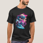 Dragon Vaporwave Abstrakte Landschaft Monument Bäu T-Shirt (Vorderseite)