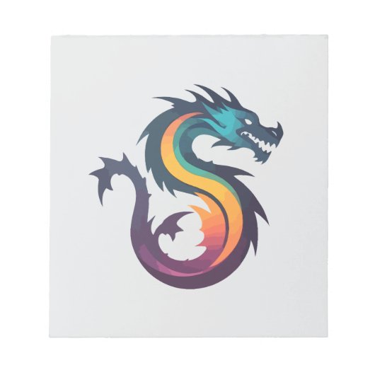 Dragon Vector Art Animal Modern Urban City Grafik Notizblock (Vorderseite)