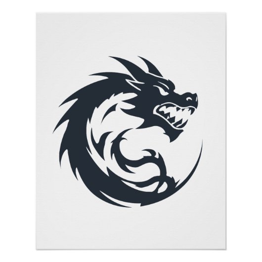 Dragon Vector Art Animal Modern Urban City Grafik Poster (Vorderseite)