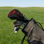 Dragon Vector Black and Red Monogram Golf Headcover (In SItu)