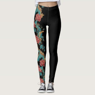 Dragon vom japanischen Tattoo-Stil Leggings