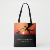 Dragon vs Knight Inspiration Motivierend Tasche (Vorderseite)