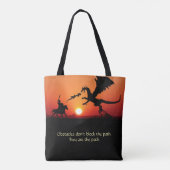 Dragon vs Knight Inspiration Motivierend Tasche (Rückseite)