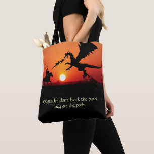Dragon vs Knight Inspiration Motivierend Tasche