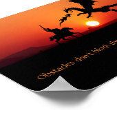 Dragon vs Knight Motivierend Zitat Poster (Ecke)