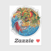 Dragon vs. Koi Aufkleber (Blatt)