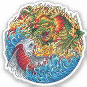 Dragon vs. Koi Aufkleber (Vorderseite)