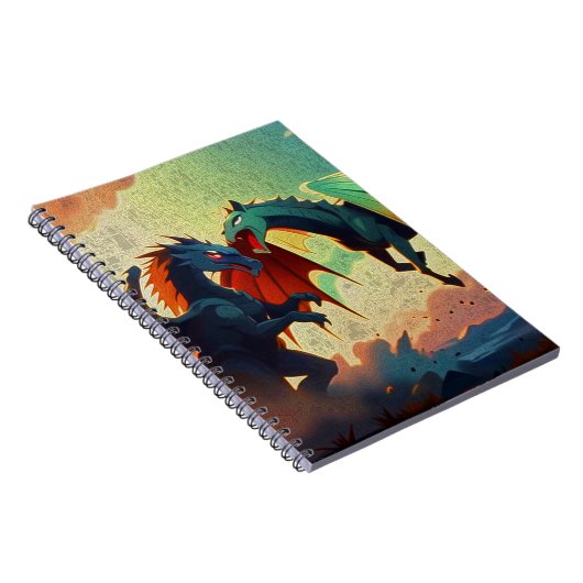 Dragon vs Pegasus - Fantasy Art Notizblock (Rechte Seite)