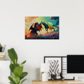 Dragon vs Pegasus - Fantasy Art Poster (Heimbüro)