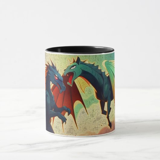 Dragon vs Pegasus - Fantasy Art Tasse (Zentrum)