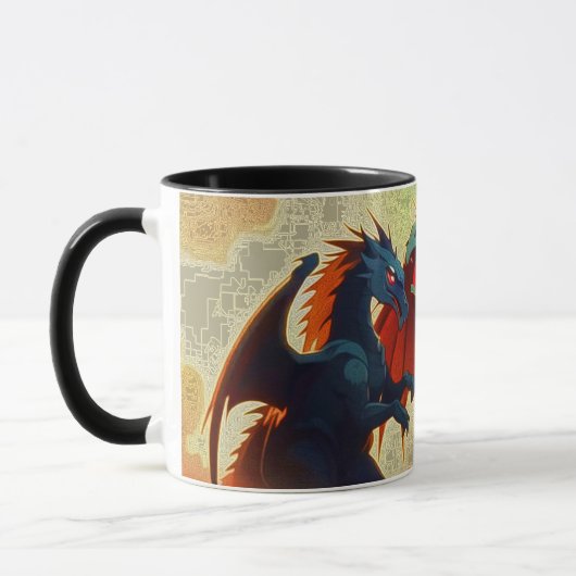 Dragon vs Pegasus - Fantasy Art Tasse (Links)