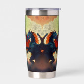 Dragon vs Pegasus - Fantasy Art Thermobecher (Links)