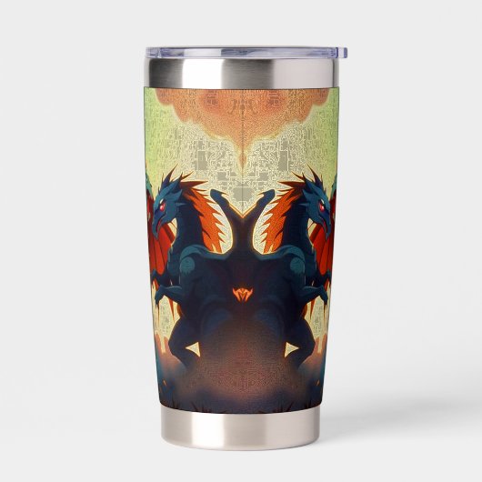 Dragon vs Pegasus - Fantasy Art Thermobecher (Links)