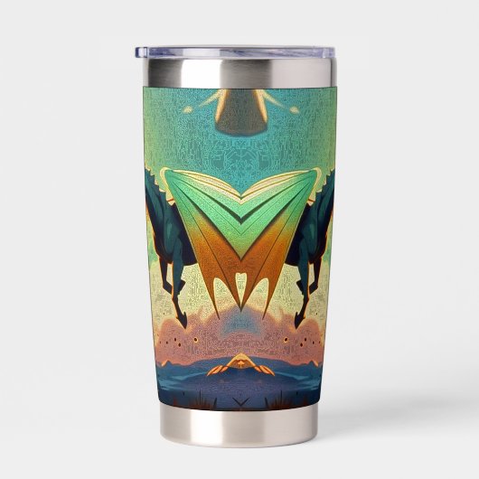 Dragon vs Pegasus - Fantasy Art Thermobecher (Rechts)