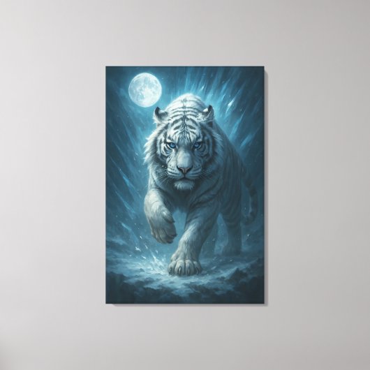 Dragon vs White Tiger – Mystical Fantasy Wall Art Leinwanddruck (Vorderseite)