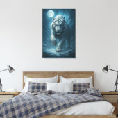 Dragon vs White Tiger – Mystical Fantasy Wall Art Leinwanddruck (Insitu (Schlafzimmer))