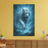 Dragon vs White Tiger – Mystical Fantasy Wall Art Leinwanddruck (Insitu (Wohnzimmer))