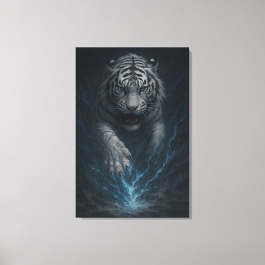 Dragon vs White Tiger – Mystical Fantasy Wall Art Leinwanddruck (Vorderseite)