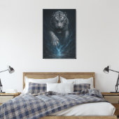 Dragon vs White Tiger – Mystical Fantasy Wall Art Leinwanddruck (Insitu (Schlafzimmer))