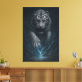 Dragon vs White Tiger – Mystical Fantasy Wall Art Leinwanddruck (Insitu (Wohnzimmer))