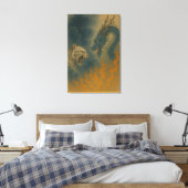 Dragon vs White Tiger – Mystical Fantasy Wall Art Leinwanddruck (Insitu (Schlafzimmer))