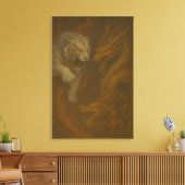 Dragon vs White Tiger – Mystical Fantasy Wall Art Leinwanddruck (Insitu (Wohnzimmer))