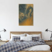Dragon vs White Tiger – Mystical Fantasy Wall Art Leinwanddruck (Insitu (Schlafzimmer))