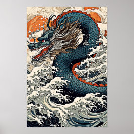 Dragon Wall Poster, japanische Kunstdarstellung Poster