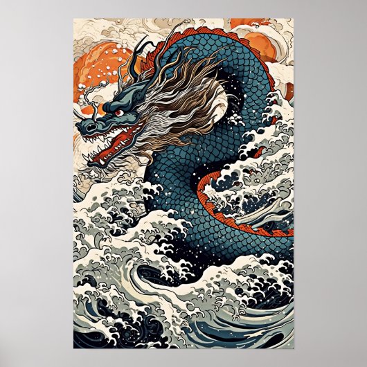 Dragon Wall Poster, japanische Kunstdarstellung Poster (Vorne)