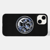 Dragon Wappen Carbon Fibre Print im Chrome-Stil Case-Mate iPhone Hülle (Rückseite (Horizontal))