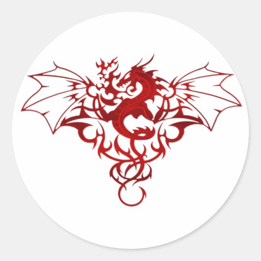 Dragon Wappen Runder Aufkleber (Vorderseite)