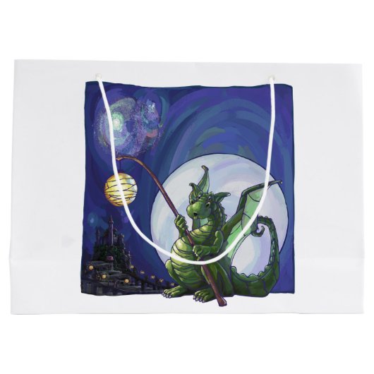 Dragon Watch Art Große Geschenktüte (Rückseite)