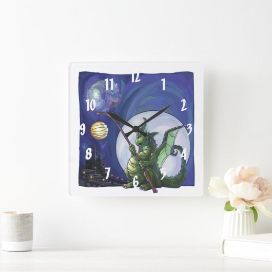 Dragon Watch Quadratische Wanduhr (Zuhause)