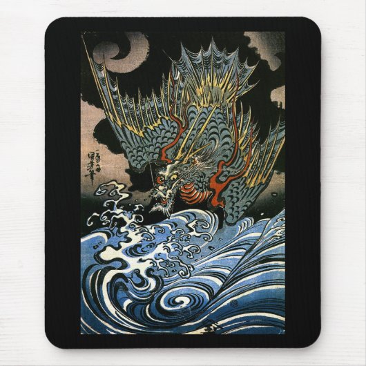 Dragon & Water Spirit Kuniyoshi Japanisch Bildende Mousepad (Vorne)