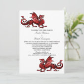 Dragon Wedite Einladung (Stehend Vorderseite)