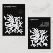 Dragon - Weiß auf Schwarz Visitenkarte (Vorne/Hinten)