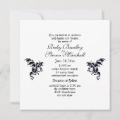 Dragon White Fantasy Wedding Thema Einladung (Vorderseite)