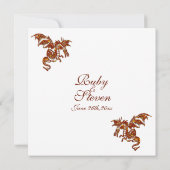 Dragon White Fantasy Wedding Thema Einladung (Rückseite)