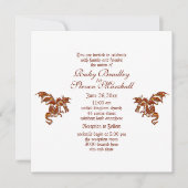 Dragon White Fantasy Wedding Thema Einladung (Vorderseite)