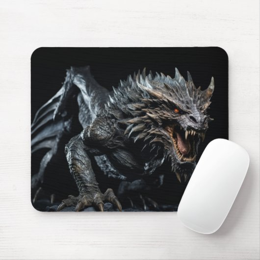 Dragon Wild Beast Portrait Fierce Power Mousepad (Mit Mouse)