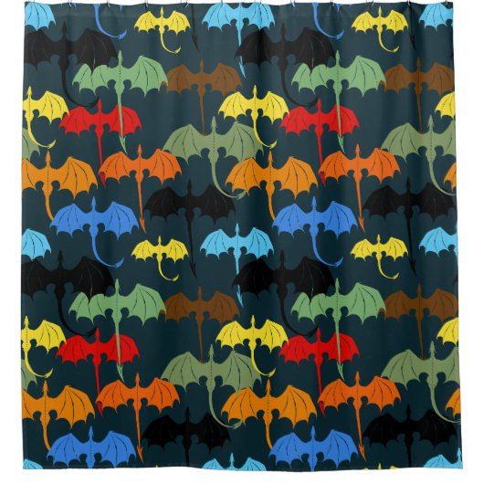 Dragon Wing Blue Flight Fantasy Duschvorhang (Vorderseite)