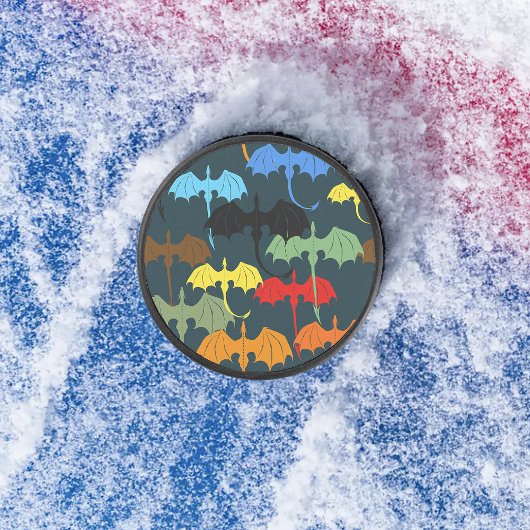 Dragon Wing Blue Flight Fantasy Eishockey Puck