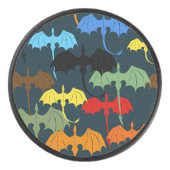 Dragon Wing Blue Flight Fantasy Eishockey Puck (Vorderseite)