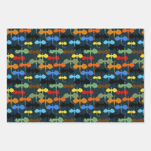 Dragon Wing Blue Flight Fantasy Geschenkpapier Set (Vorderseite)