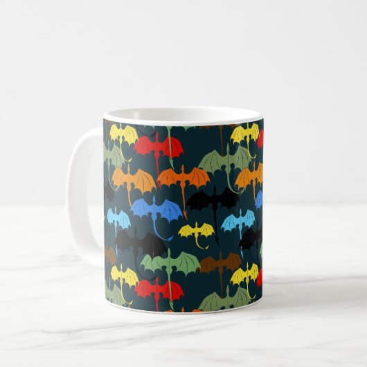 Dragon Wing Blue Flight Fantasy Kaffeetasse (Vorderseite Links)