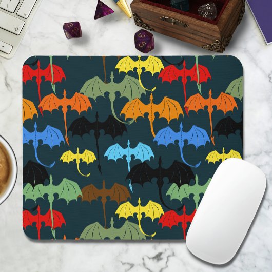 Dragon Wing Blue Flight Fantasy Mousepad